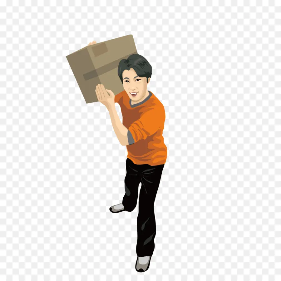 Hombre Con Caja，Entrega PNG