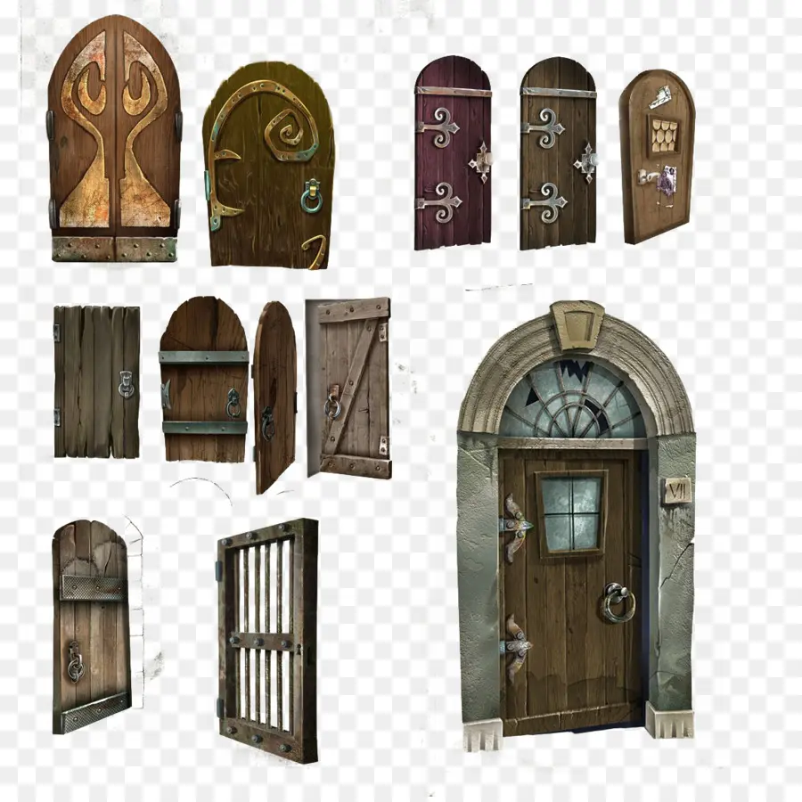 Puertas De Madera，Antiguo PNG