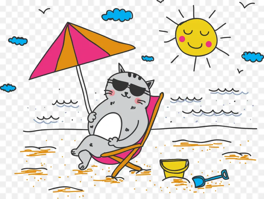 Gato En La Playa，Playa PNG