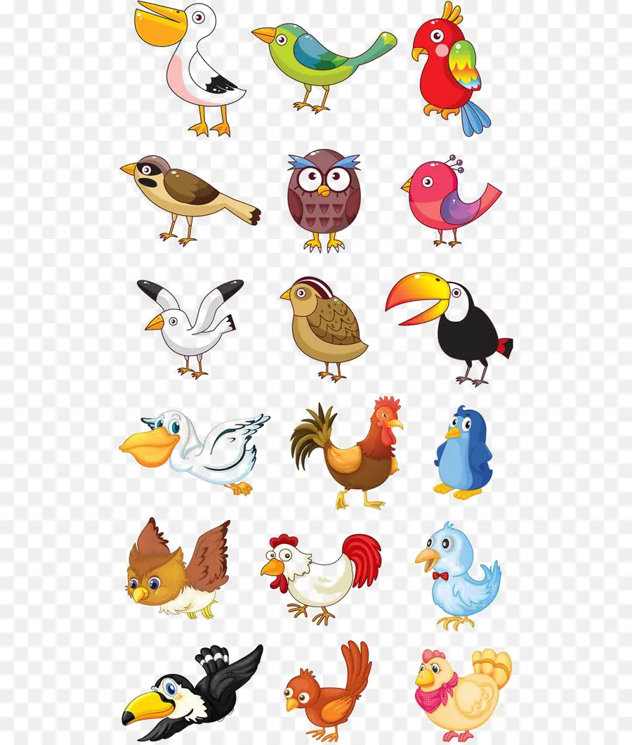 Pájaros De Dibujos Animados，Vistoso PNG