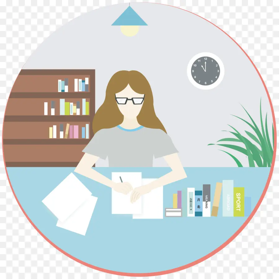 Mujer Escribiendo，Escritorio PNG