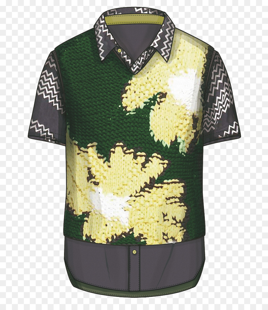 Camisa De Flores，Verde PNG