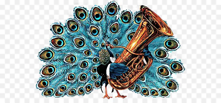 Pavo Real Con Tuba，Tuba PNG