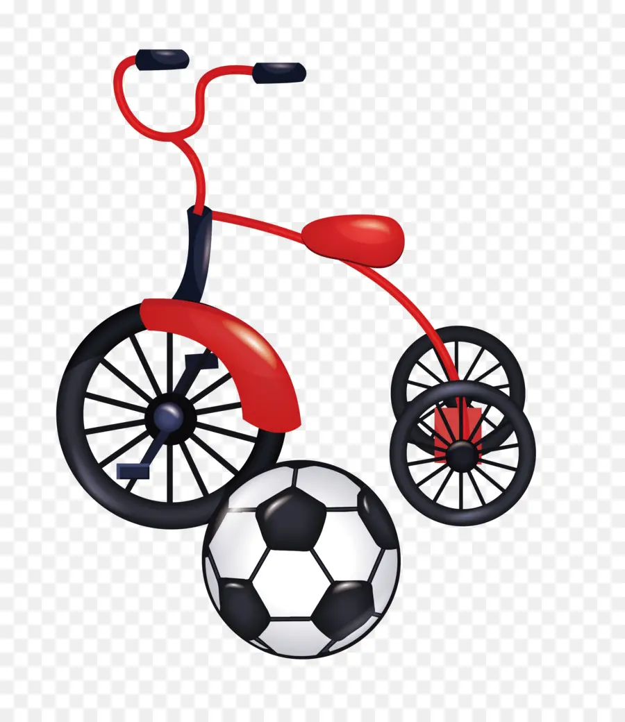 Triciclo Y Balón De Fútbol，Niños PNG