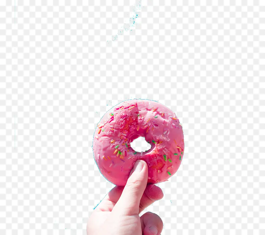 Donut Rosa，Mano PNG