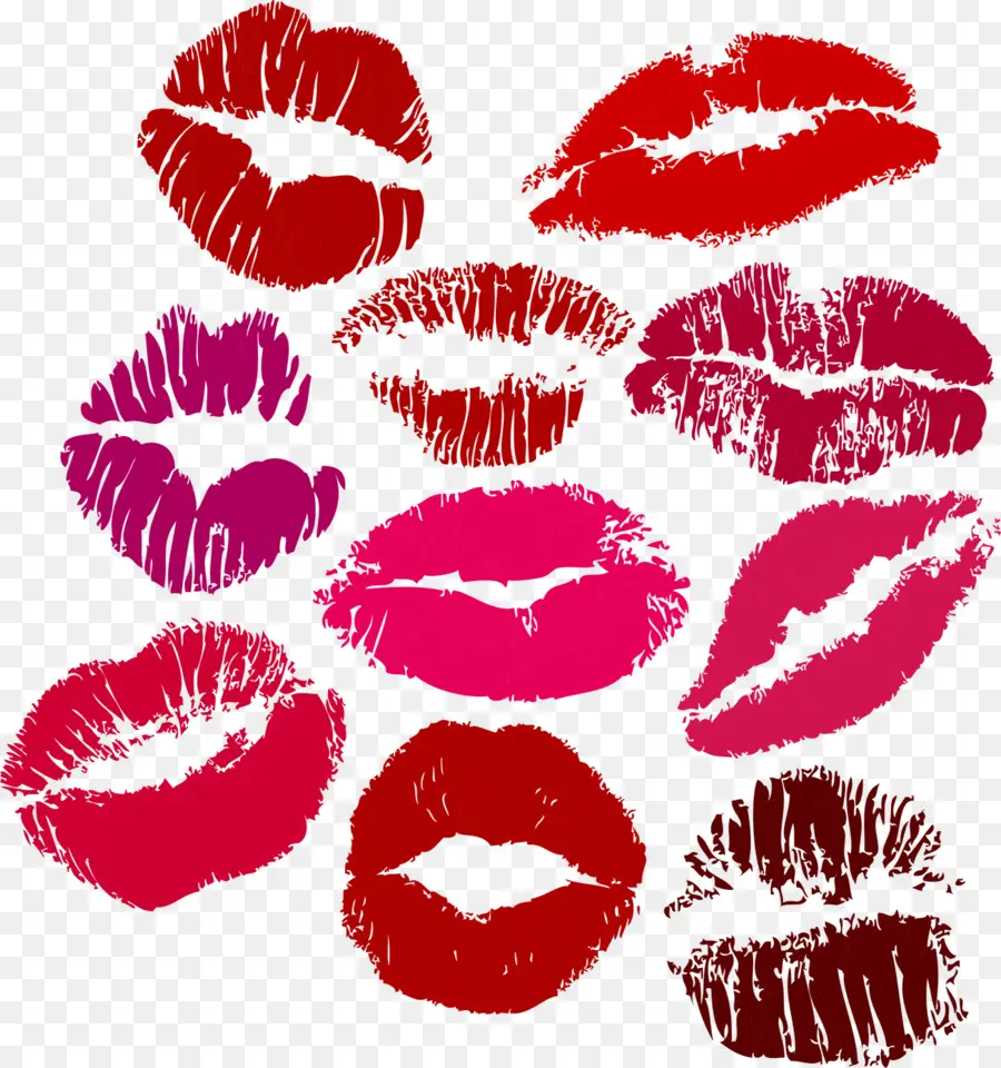 Estampados De Labios Rojos，Besos PNG