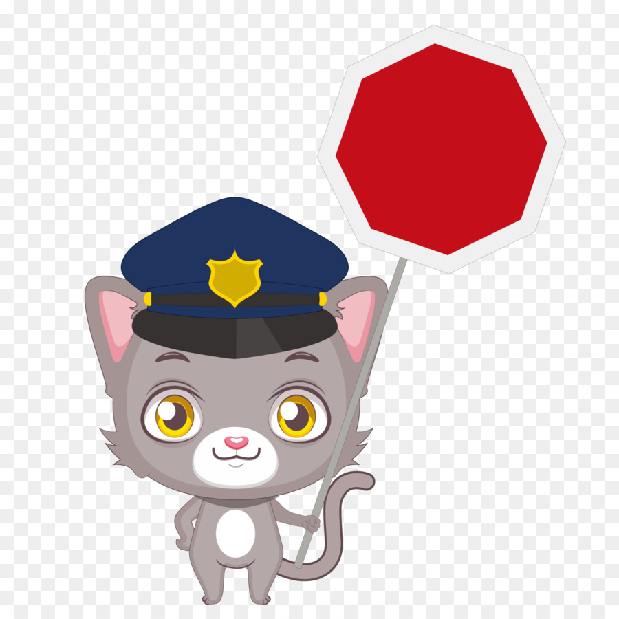 Gato En Uniforme De Policía，Gato PNG