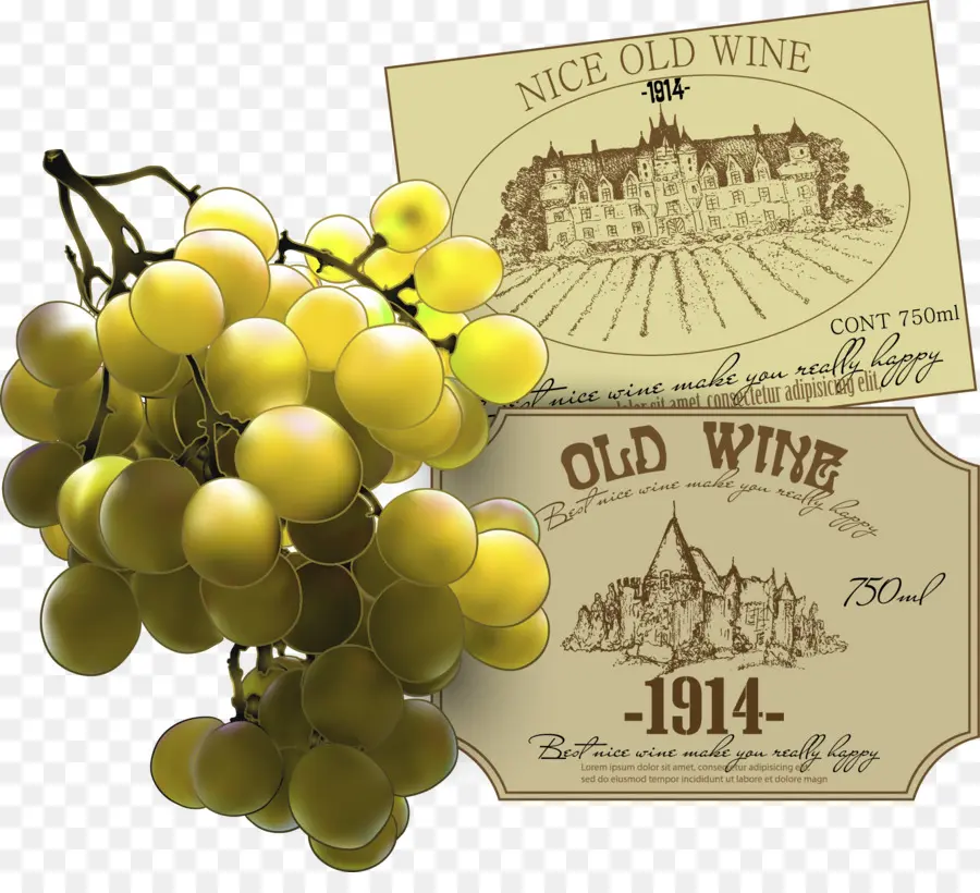 Etiquetas De Uvas Y Vinos，Uvas PNG