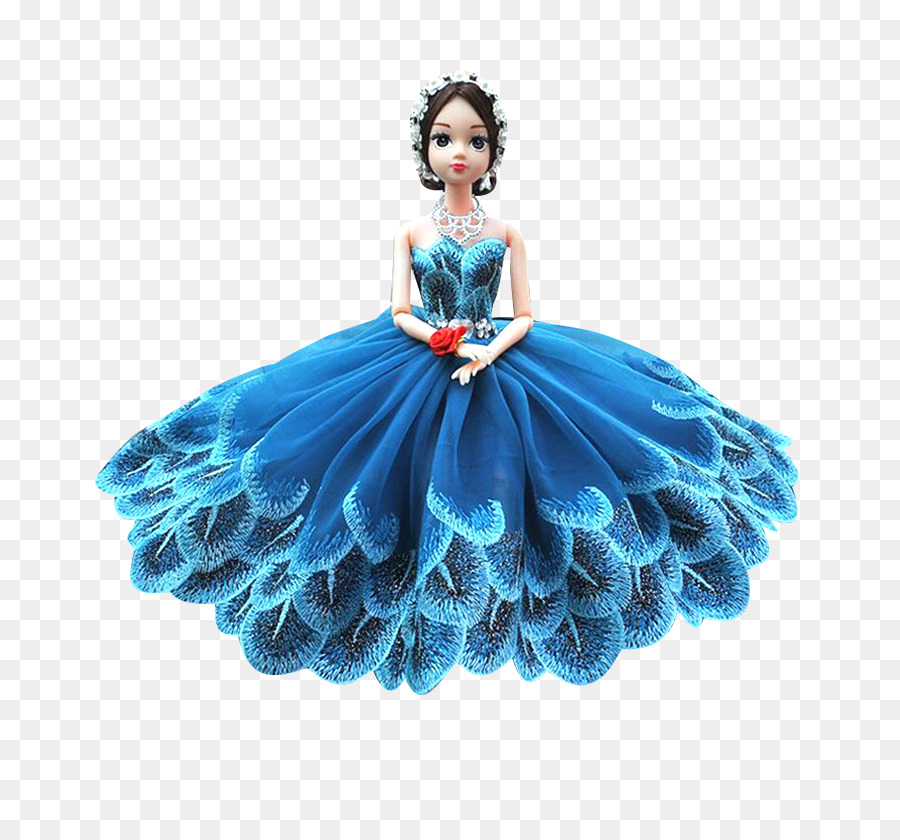 Muñeca Vestido Azul，Elegante PNG