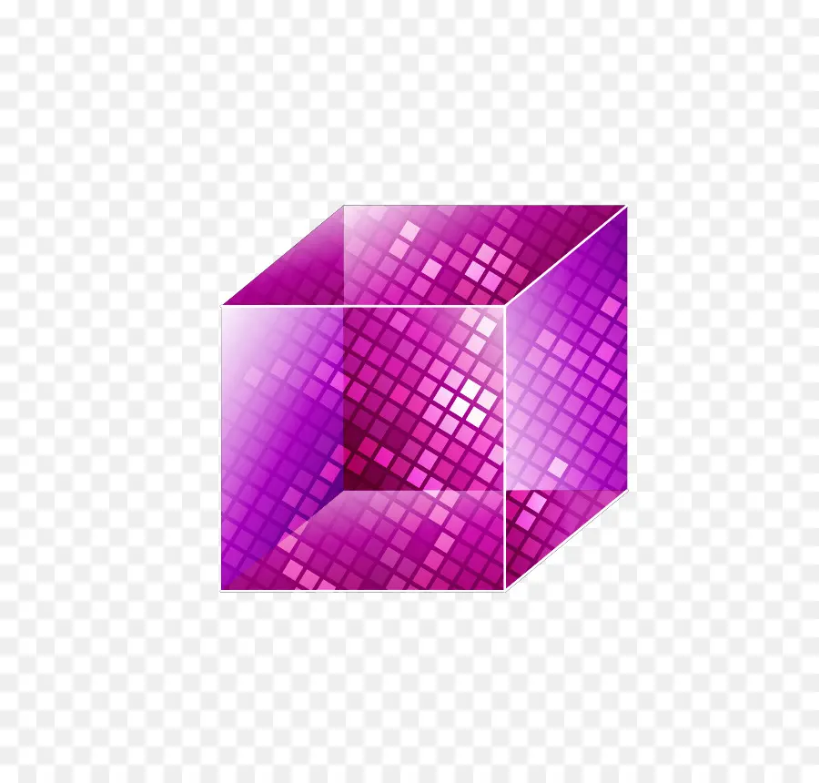 Cubo Morado，Geométrico PNG