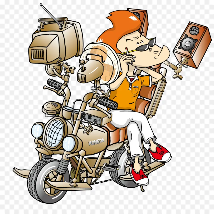 Motocicleta，Dibujos Animados PNG