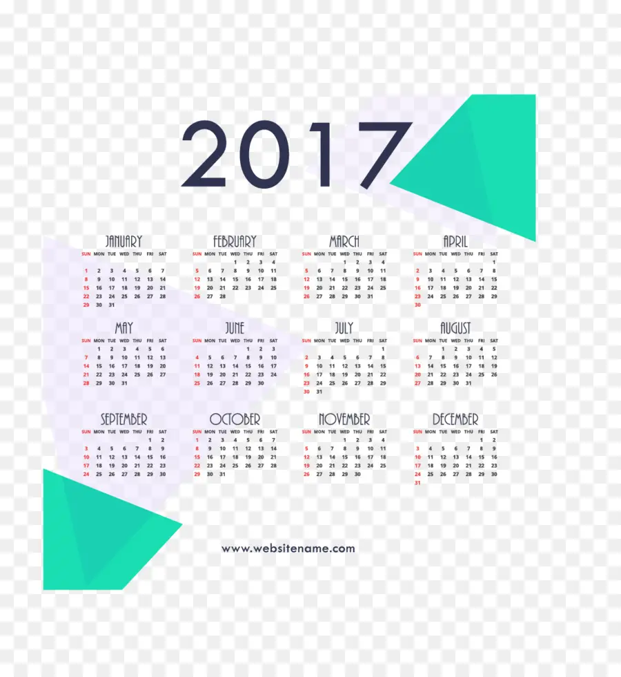 Calendario 2017，Año PNG