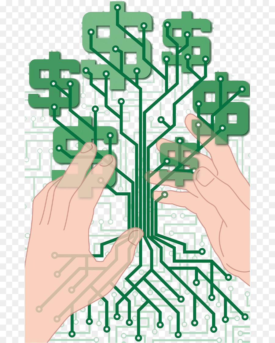 Árbol De Dinero Digital，Manos PNG