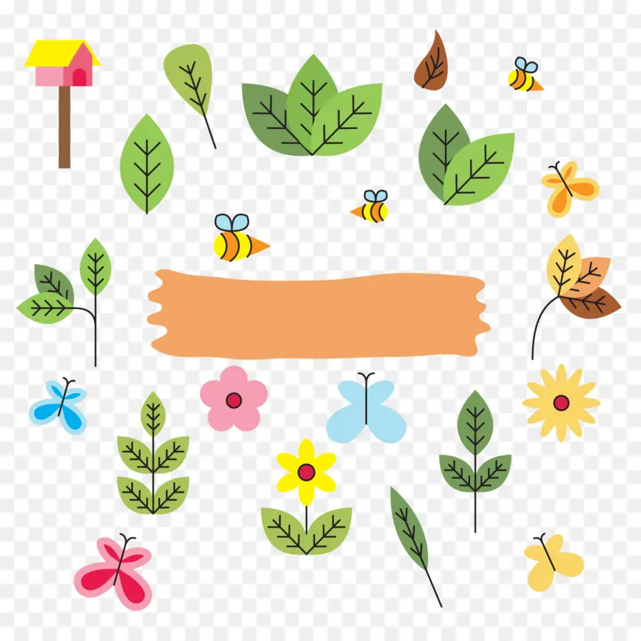 Abejas Y Flores，Hojas PNG