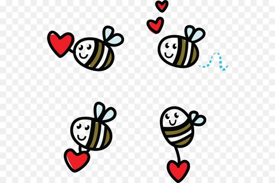 Lindas Abejas Con Corazones，Copas PNG