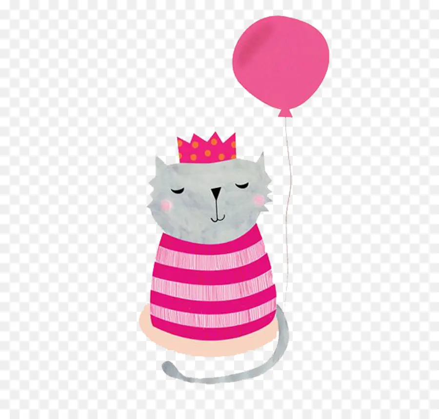 Gato Con Globo，Lindo PNG