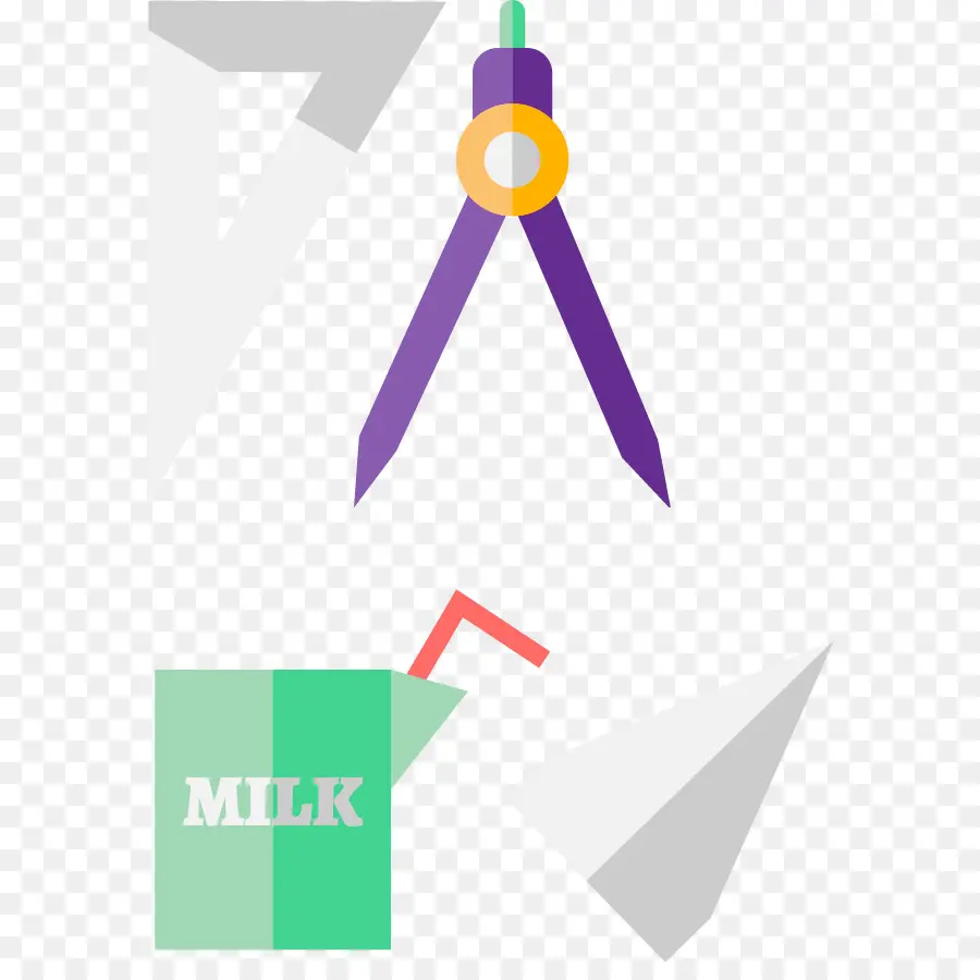 Brújula Y Cartón De Leche，Geometría PNG