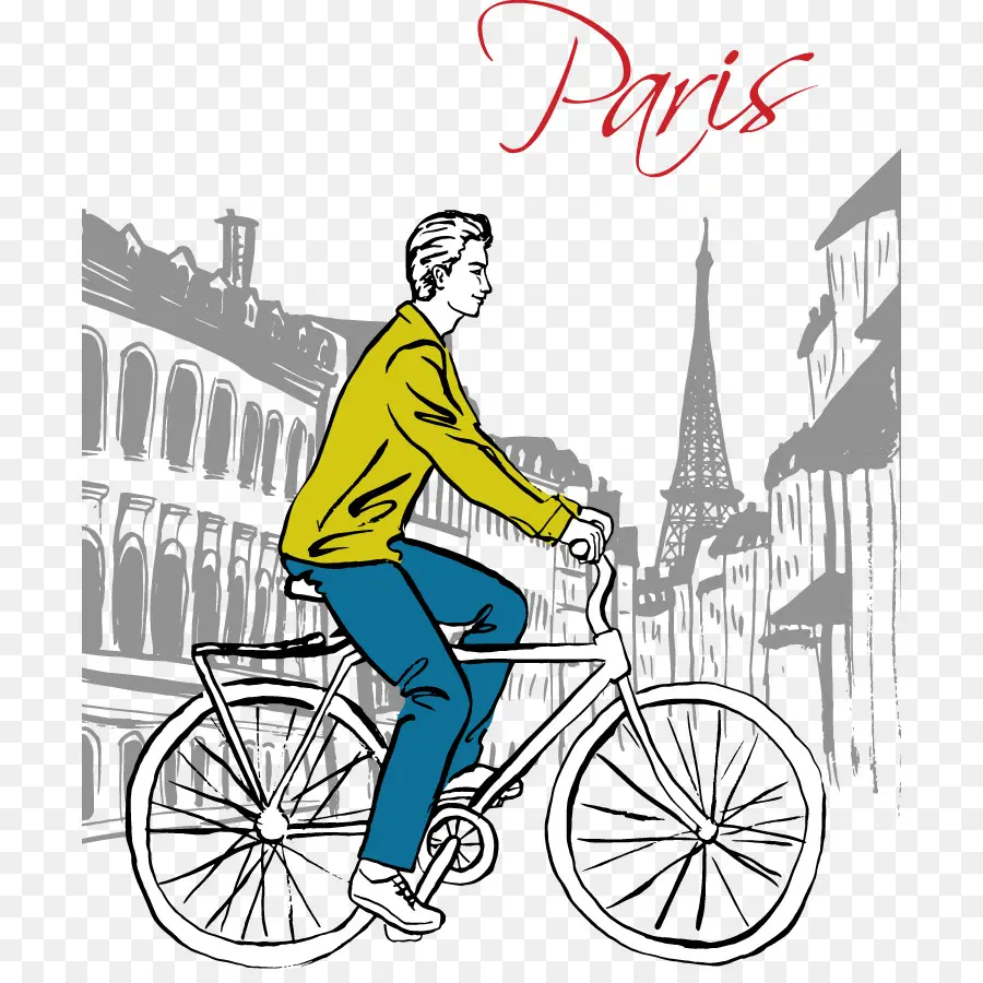 Ciclista En París，Bicicleta PNG