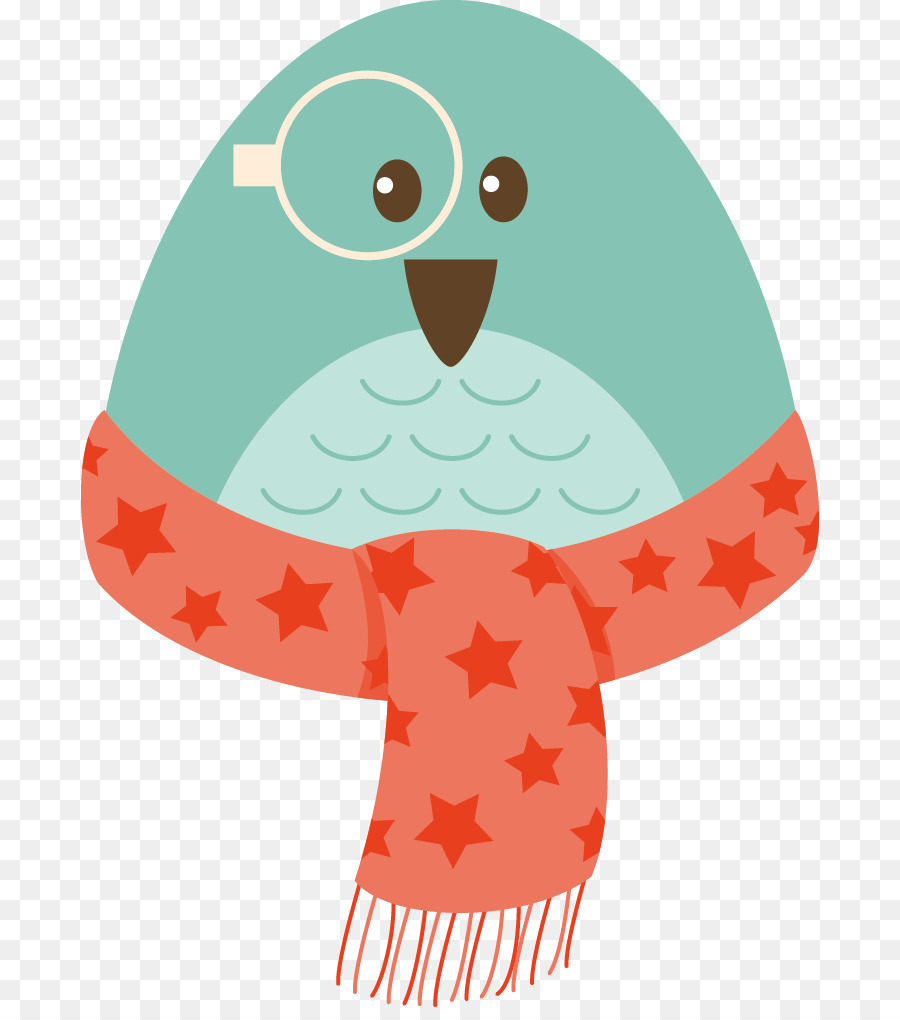 Pájaro Con Bufanda，Invierno PNG