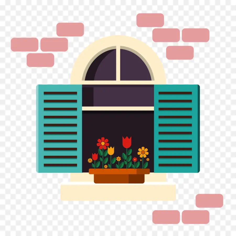 Ventana Con Flores，Contraventanas PNG