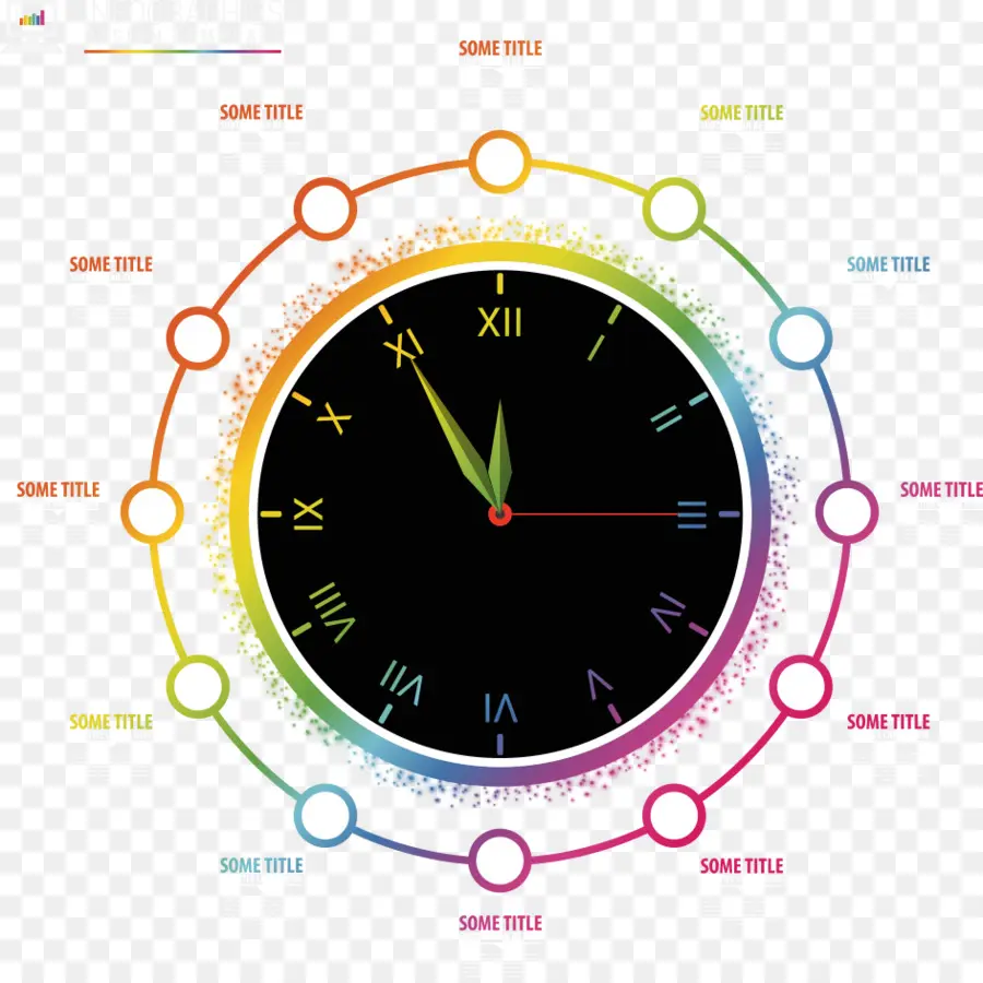 Reloj Colorido，Tiempo PNG