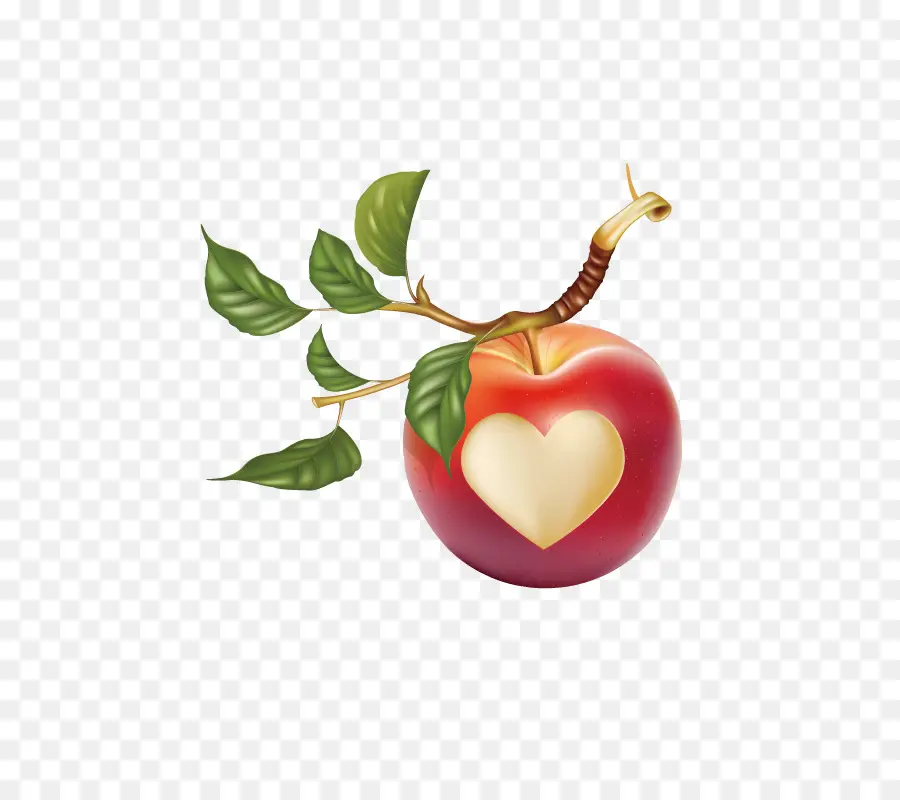 Corazón De Manzana，Manzana PNG