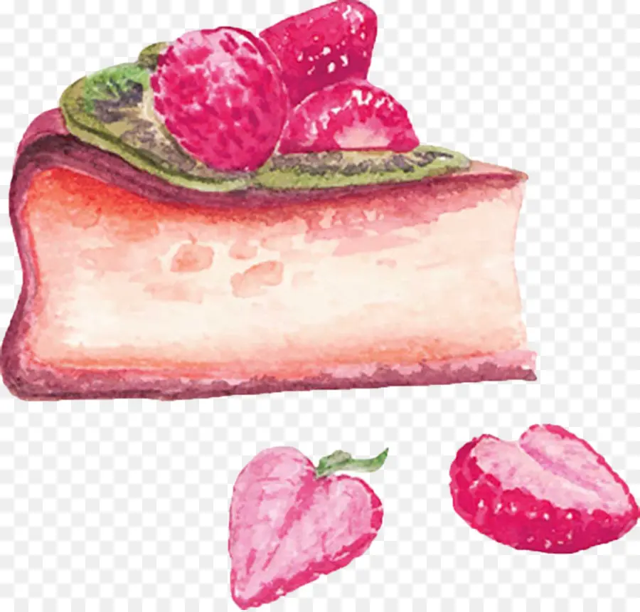 Rebanada De Pastel De Fresa，Postre PNG