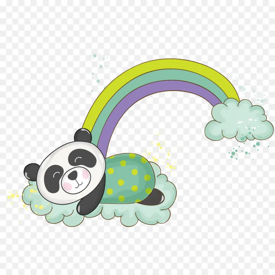 Panda，Arcoíris PNG