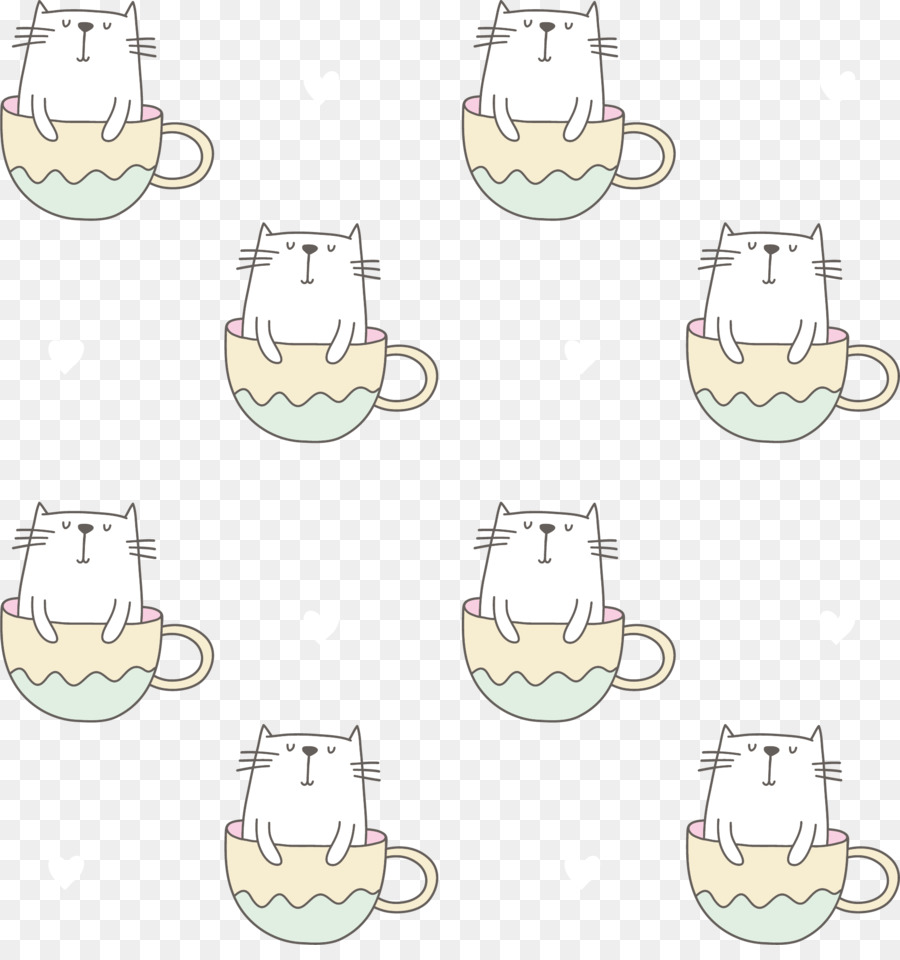 Gatos En Tazas，Lindo PNG