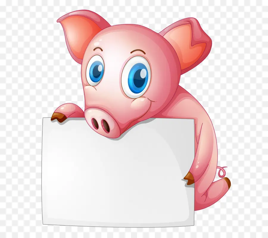 Cerdo Rosa Con Cartel，Cerdo PNG