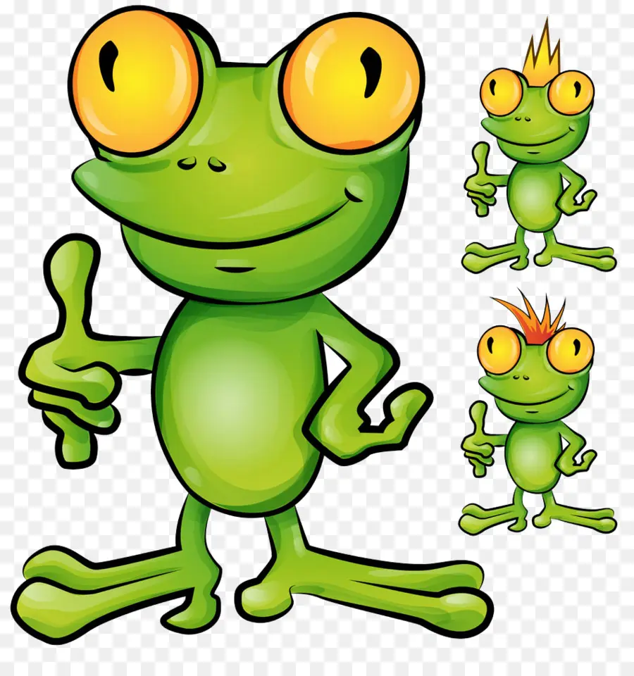 Rana De Dibujos Animados，Verde PNG