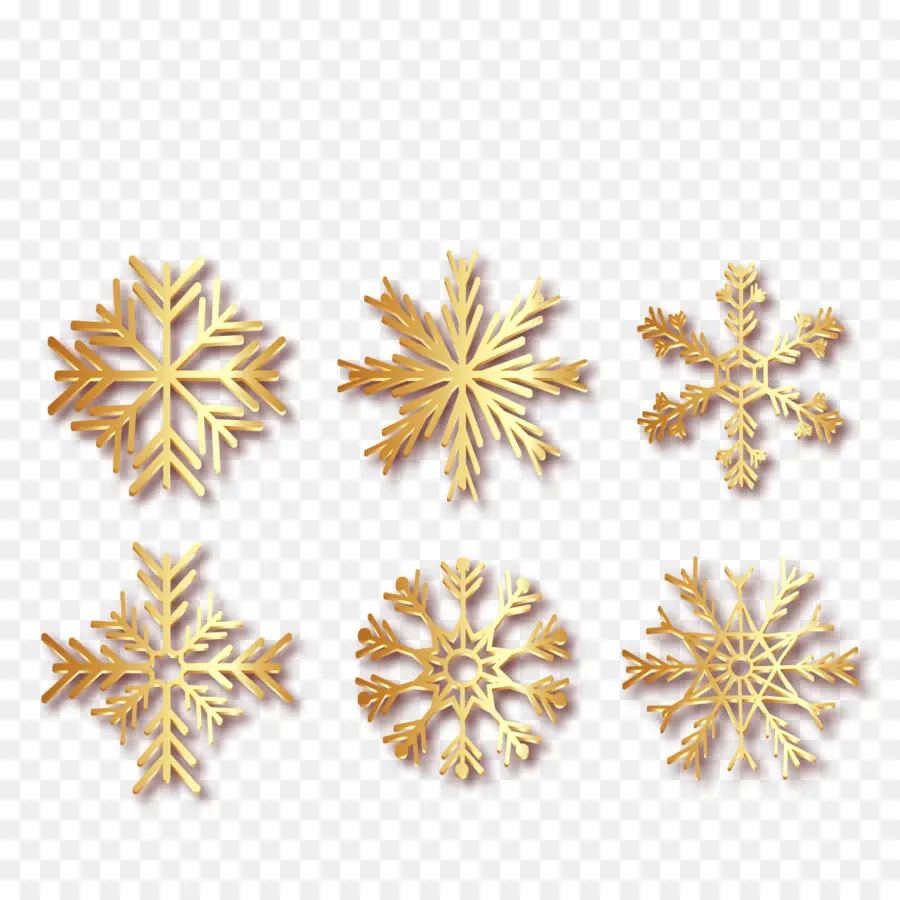 Copos De Nieve Dorados，Invierno PNG