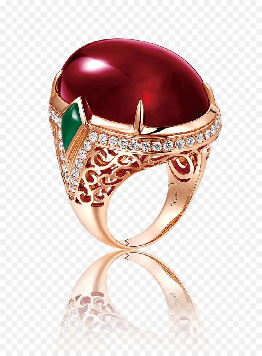 Anillo De Piedras Preciosas Rojas，Oro PNG