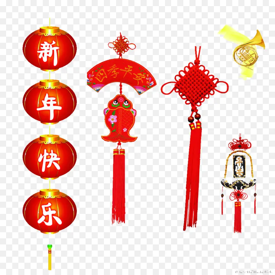 Decoraciones Chinas，Rojo PNG