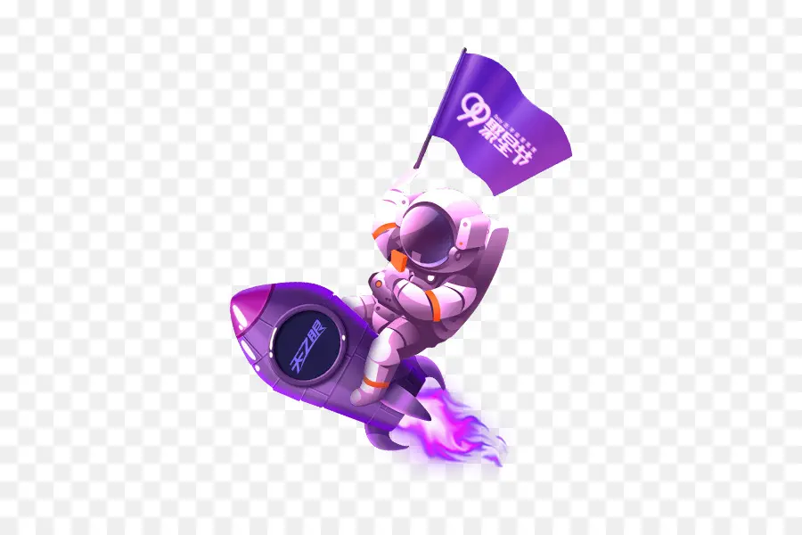 Astronauta En Cohete，Bandera PNG