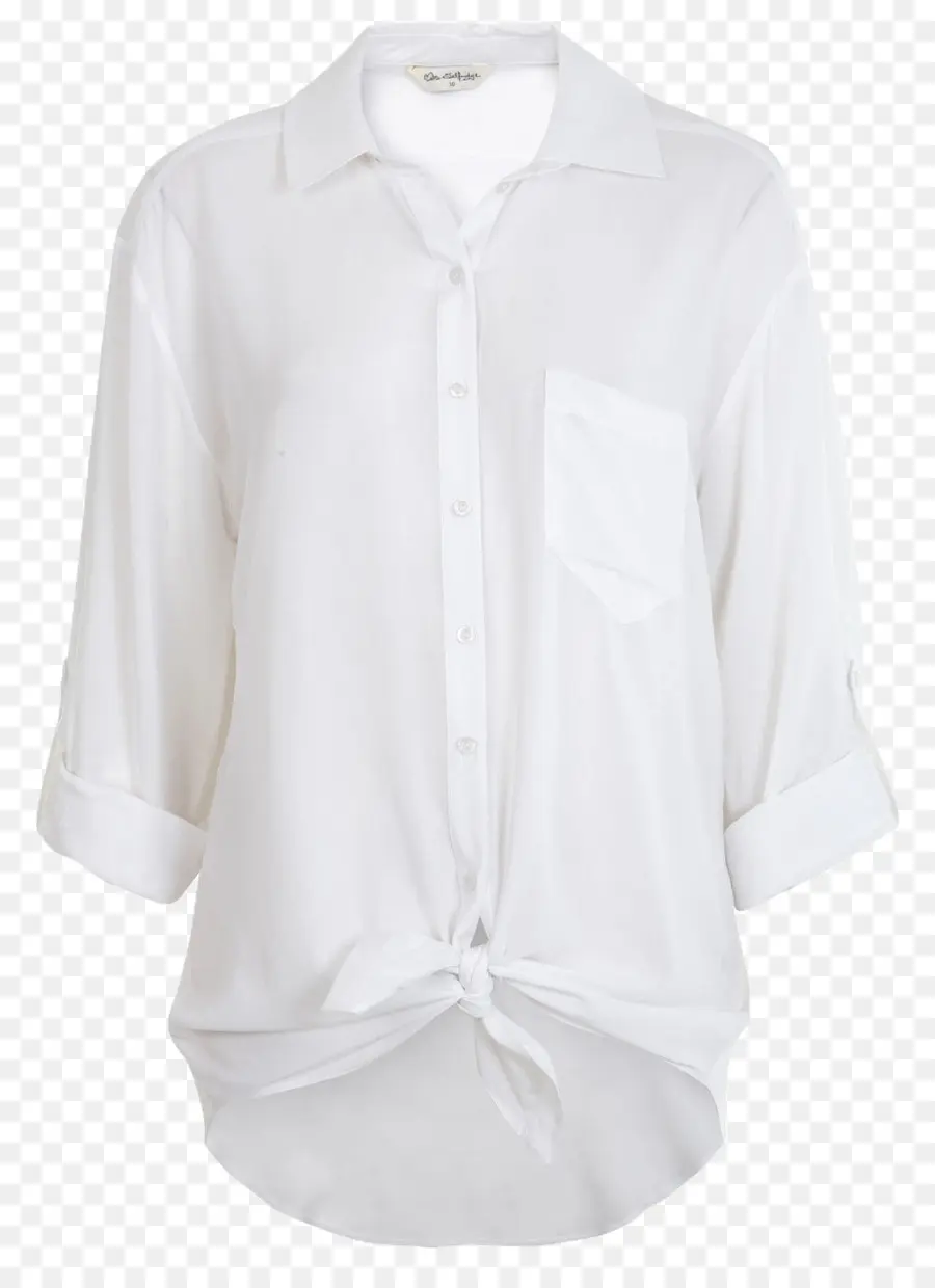 Camisa Blanca，Botón Arriba PNG