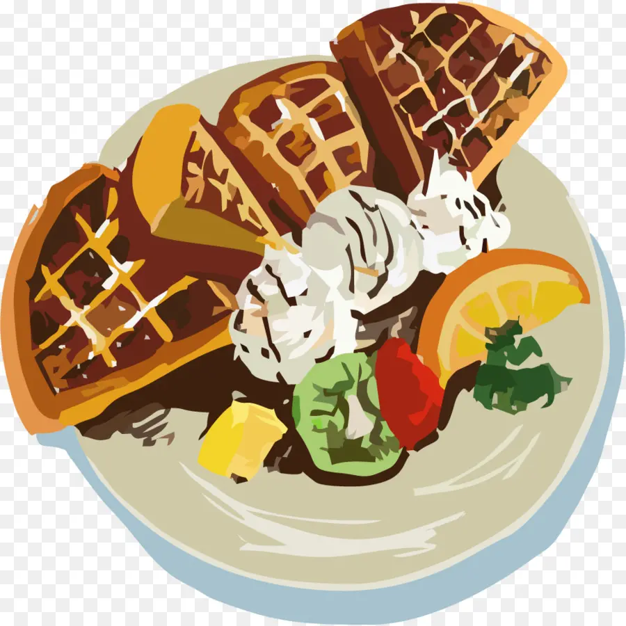 Helado，Waffle Belga PNG