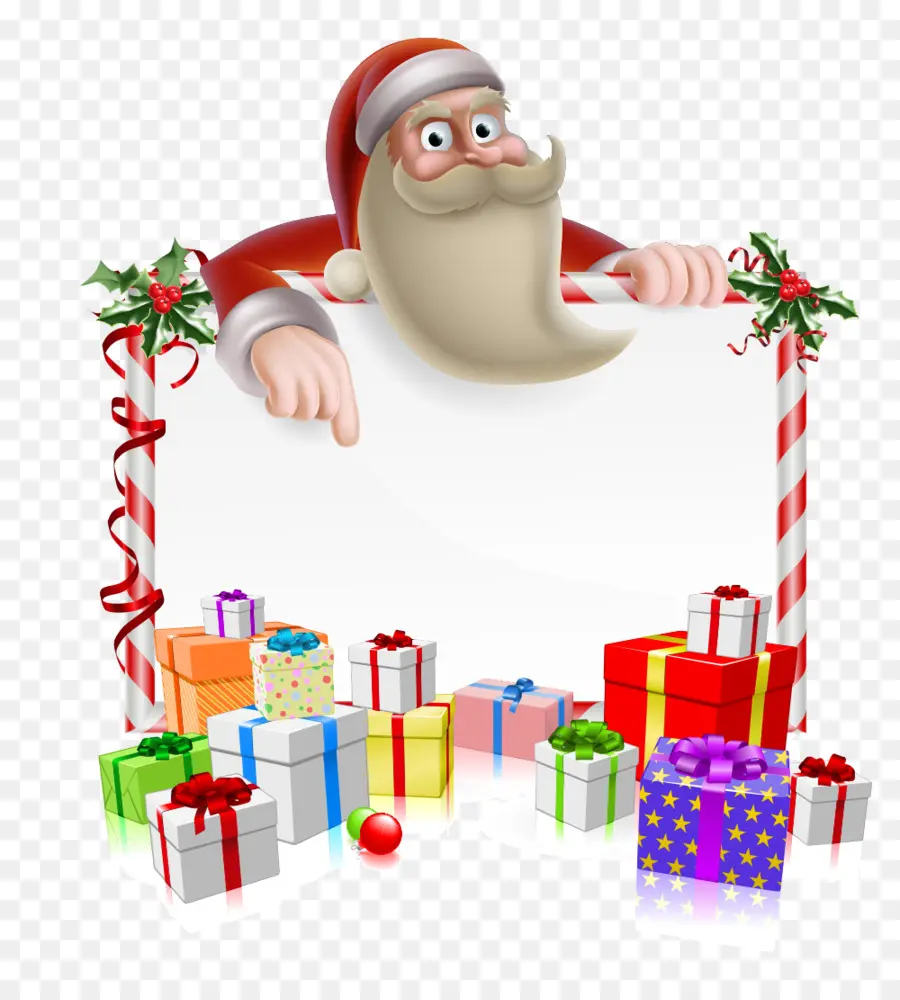 Papá Noel Con Regalos，Navidad PNG