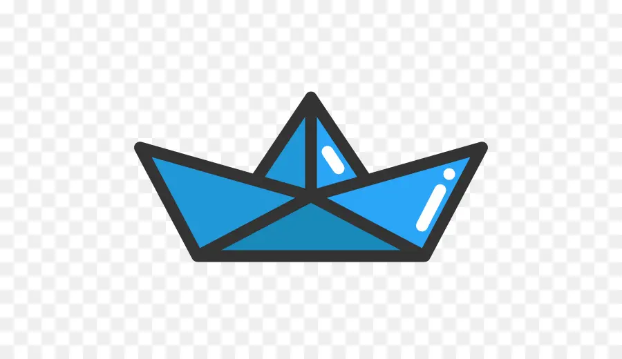 Barco De Papel Azul，Origami PNG