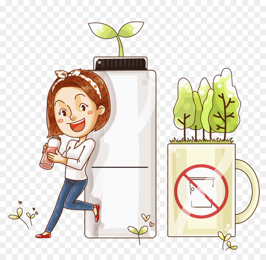 Chica Con Botella，Planta PNG