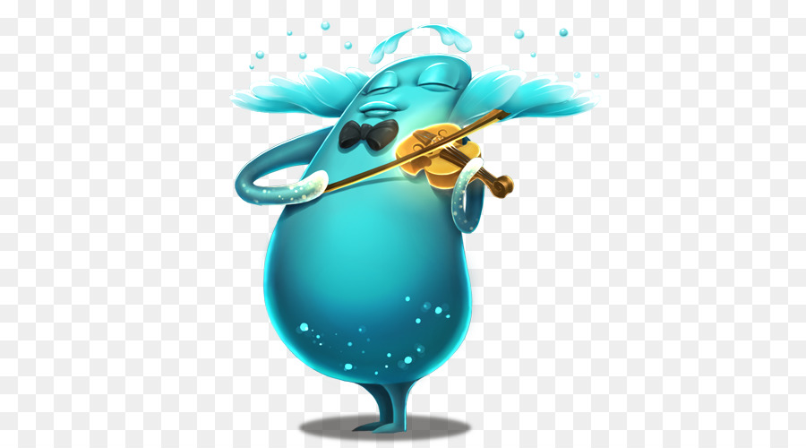 Personaje De Dibujos Animados Azul，Violín PNG