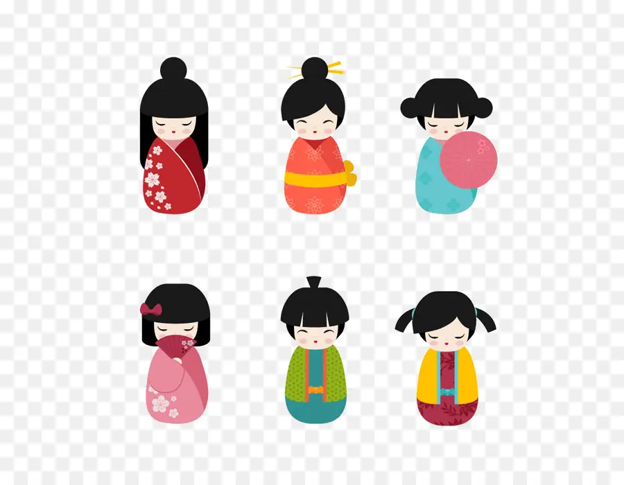 Japonés Muñecas，Kokeshi PNG