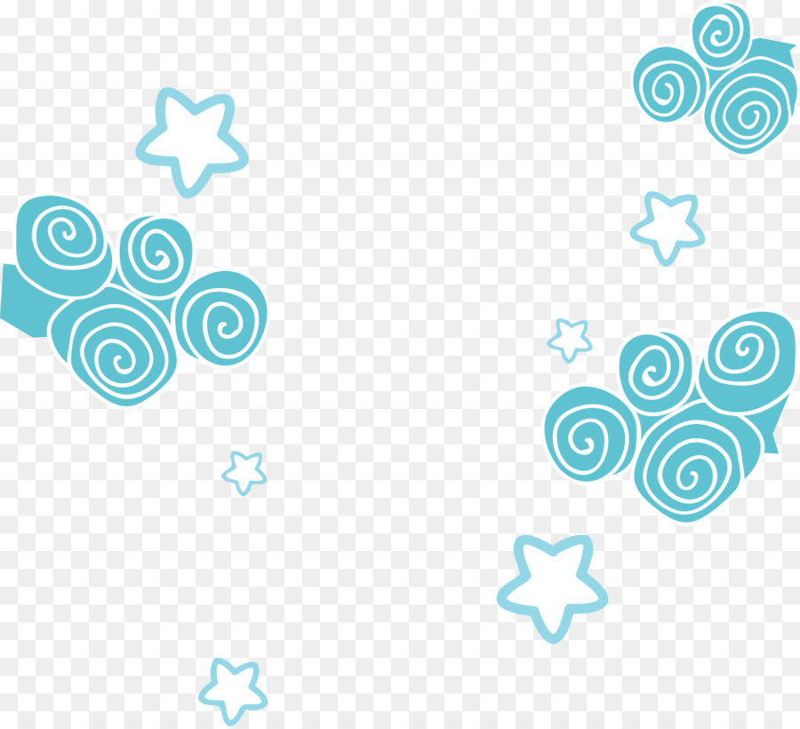 Remolinos Y Estrellas Azules，Diseño PNG