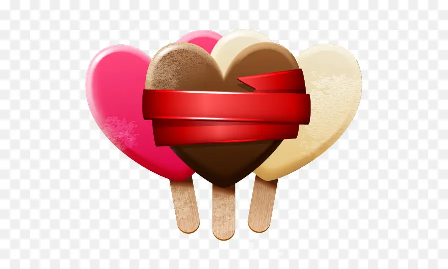 Helado En Forma De Corazón，Paleta PNG