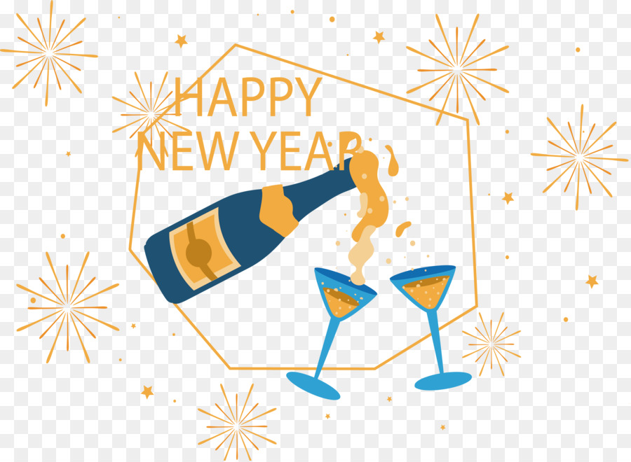 Champagne，Año Nuevo PNG