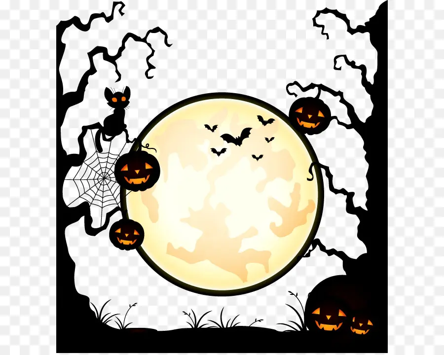 Luna De Halloween，Calabazas PNG