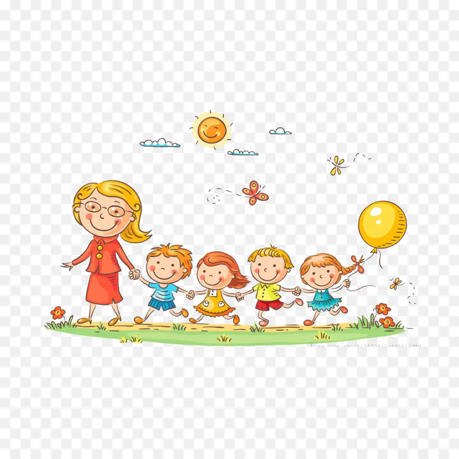 Maestra Con Niños，Niños PNG