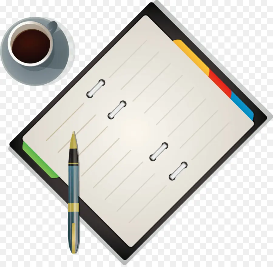 Cuaderno Y Bolígrafo，Café PNG