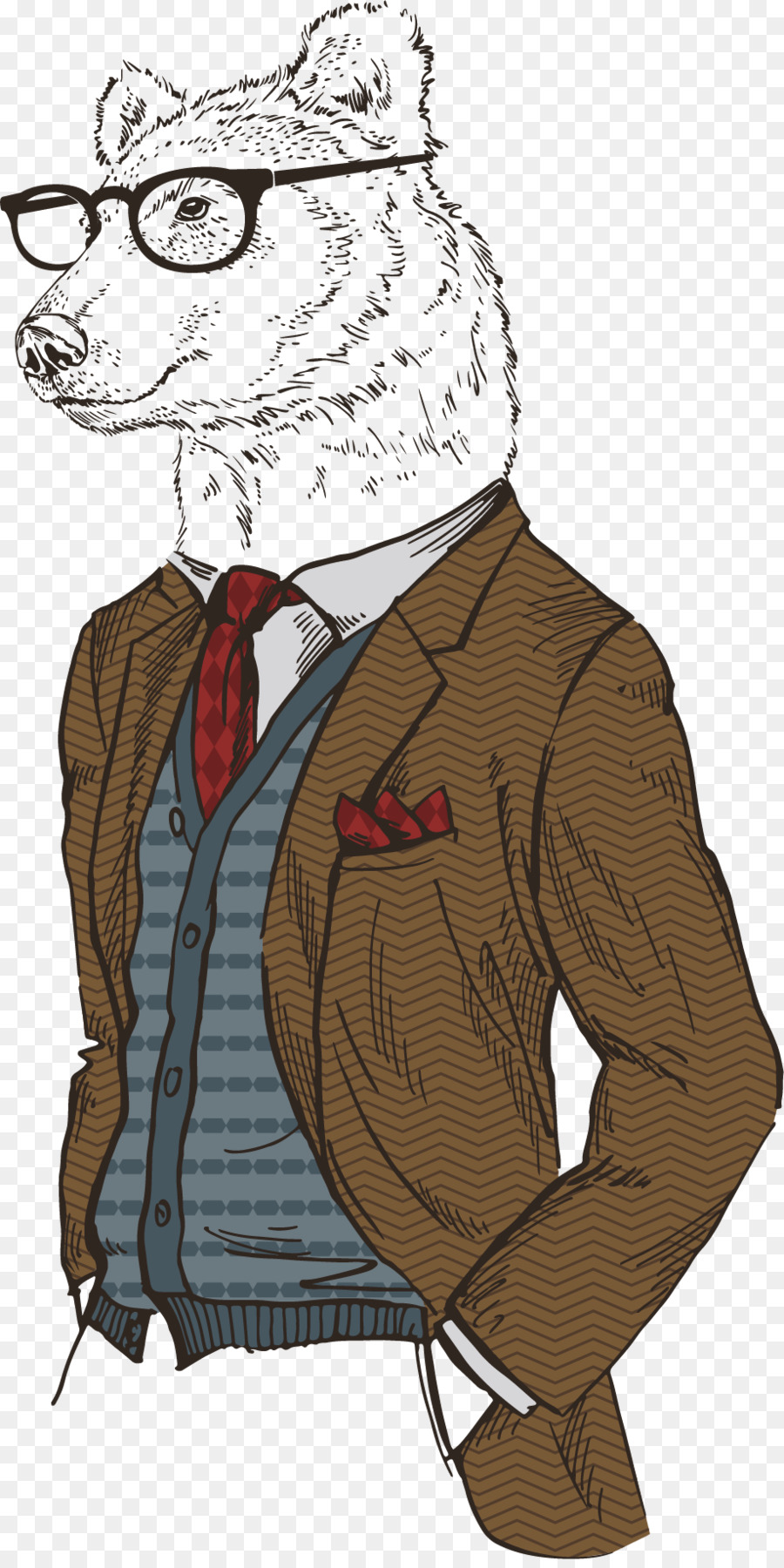 Lobo En Traje，Anteojos PNG