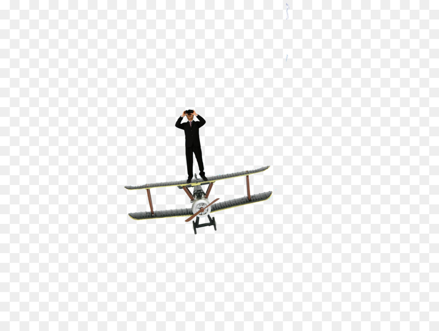 Hombre En Avión，Biplano PNG